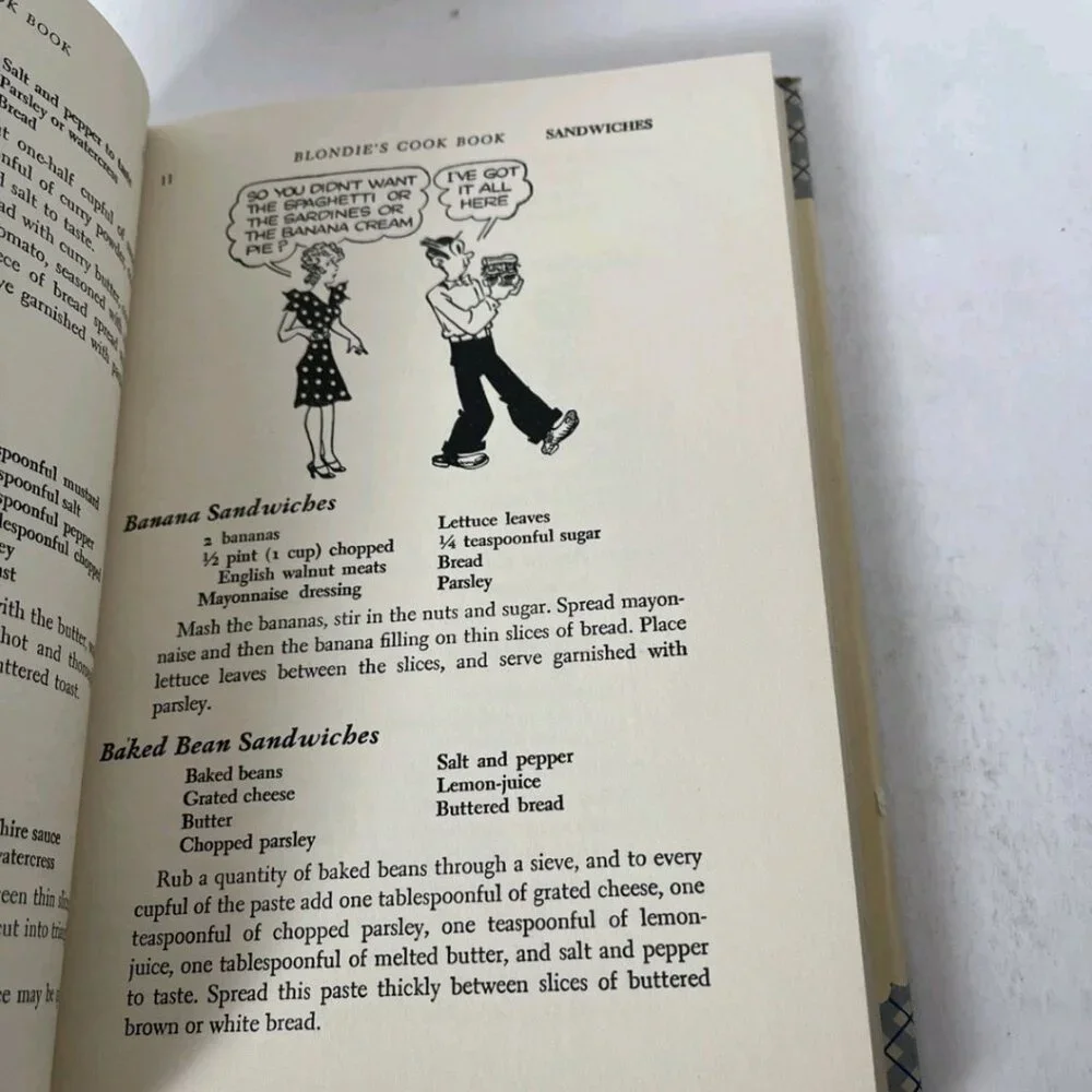 Vintage 1947 Blondie's Cook Book Chic Young Dagwood HC with Dust Jacket